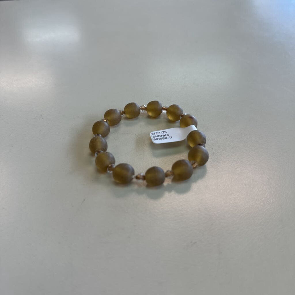 Brown Circle Beaded Stretchy Bracelet