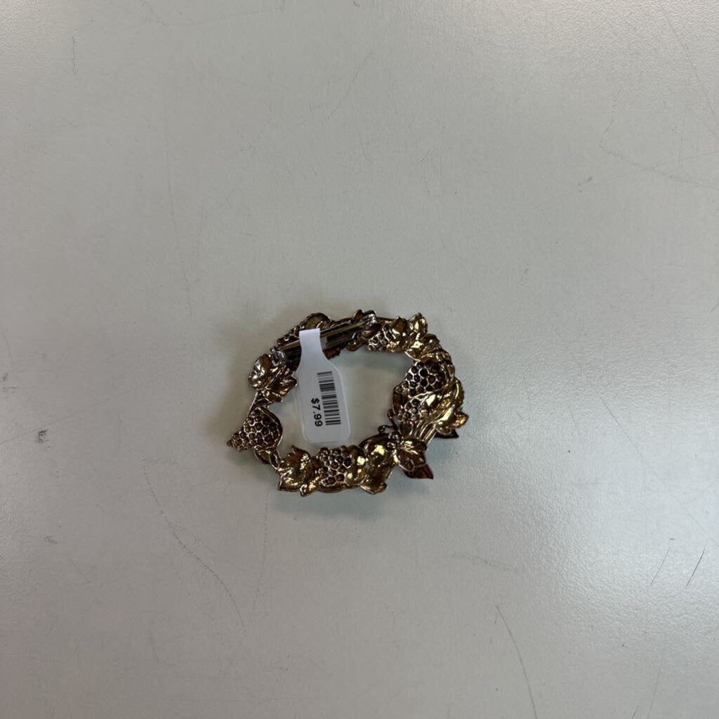 Vintage Gold/ Multi Ivy Butterfly Pin