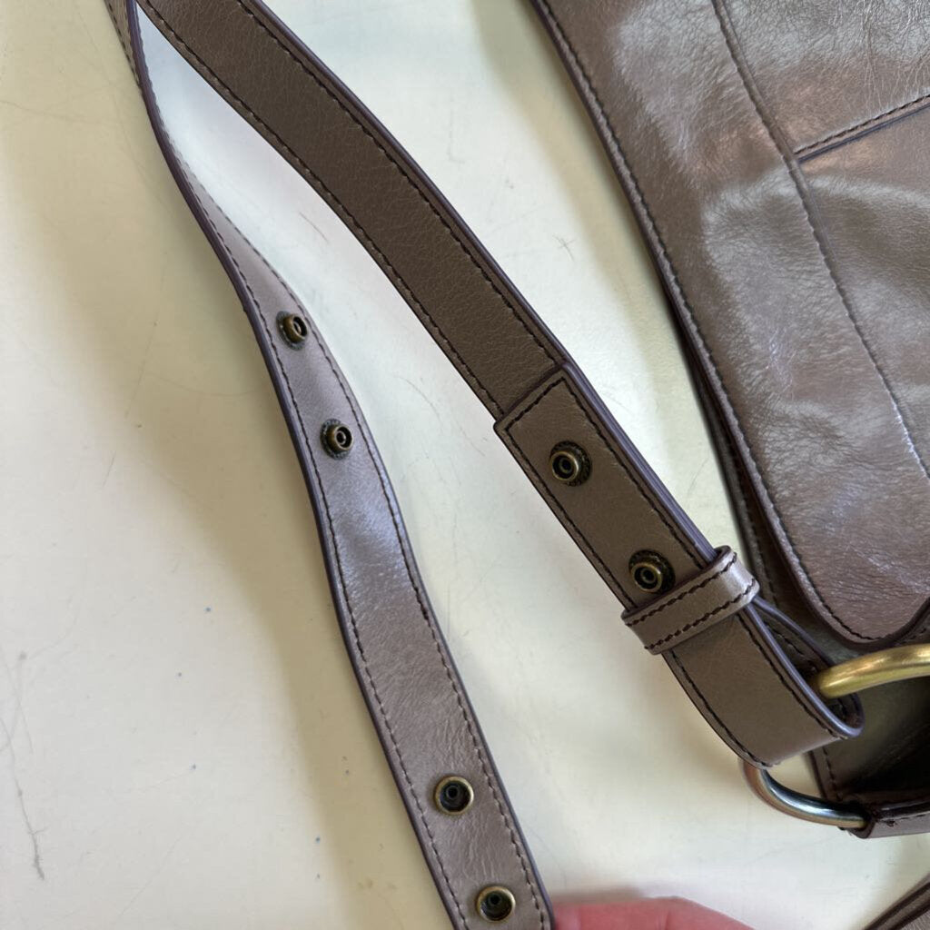 Hobo Grey Slouchy Leather Purse