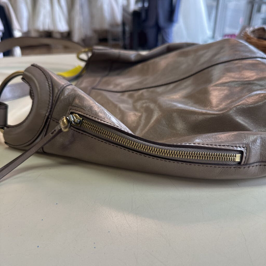 Hobo Grey Slouchy Leather Purse