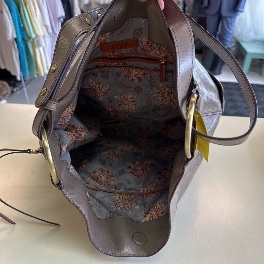 Hobo Grey Slouchy Leather Purse