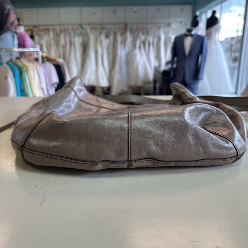 Hobo Grey Slouchy Leather Purse