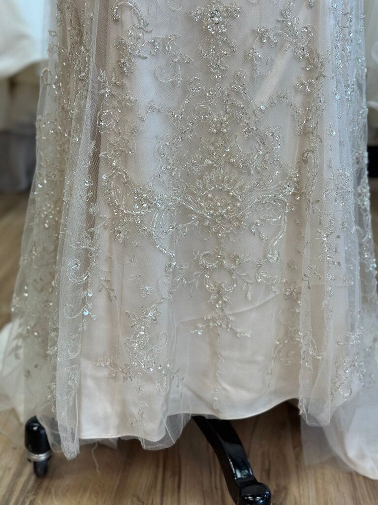 Casablanca Light Gold Beaded Strapless Bridal Gown 12