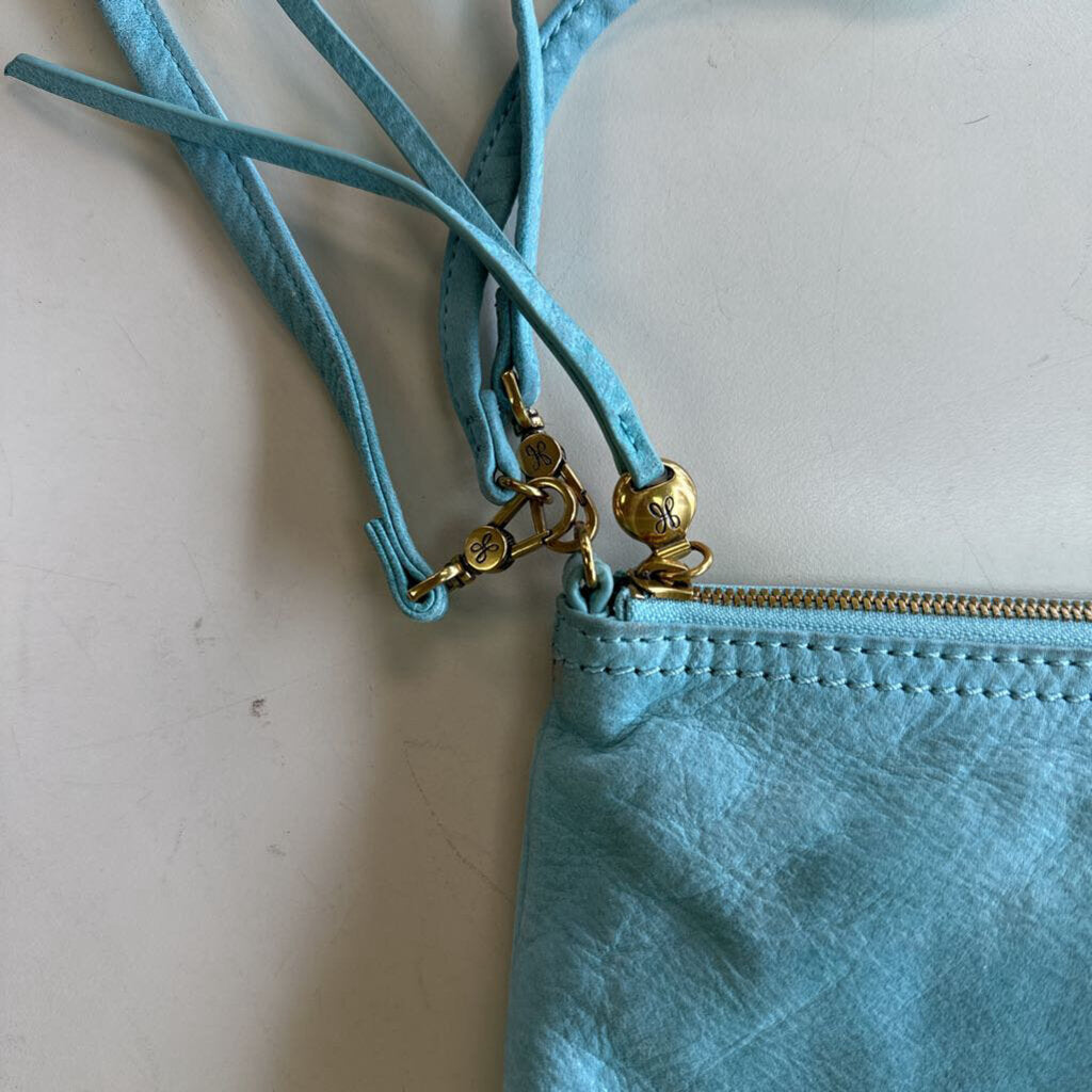 Hobo Blue Leather Darcy Crossbody Purse
