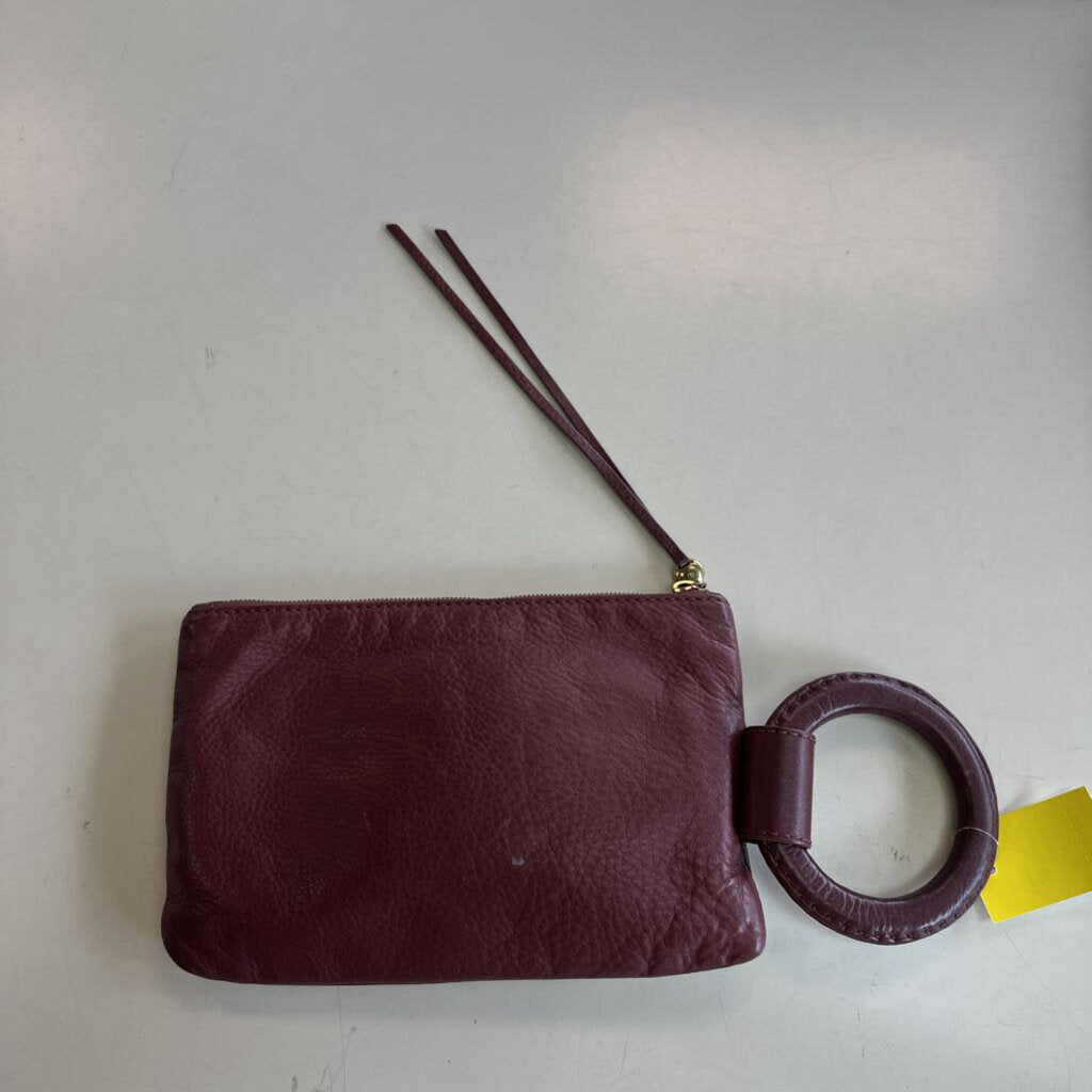 Hobo Burgundy Leather Sable Wristlet Purse