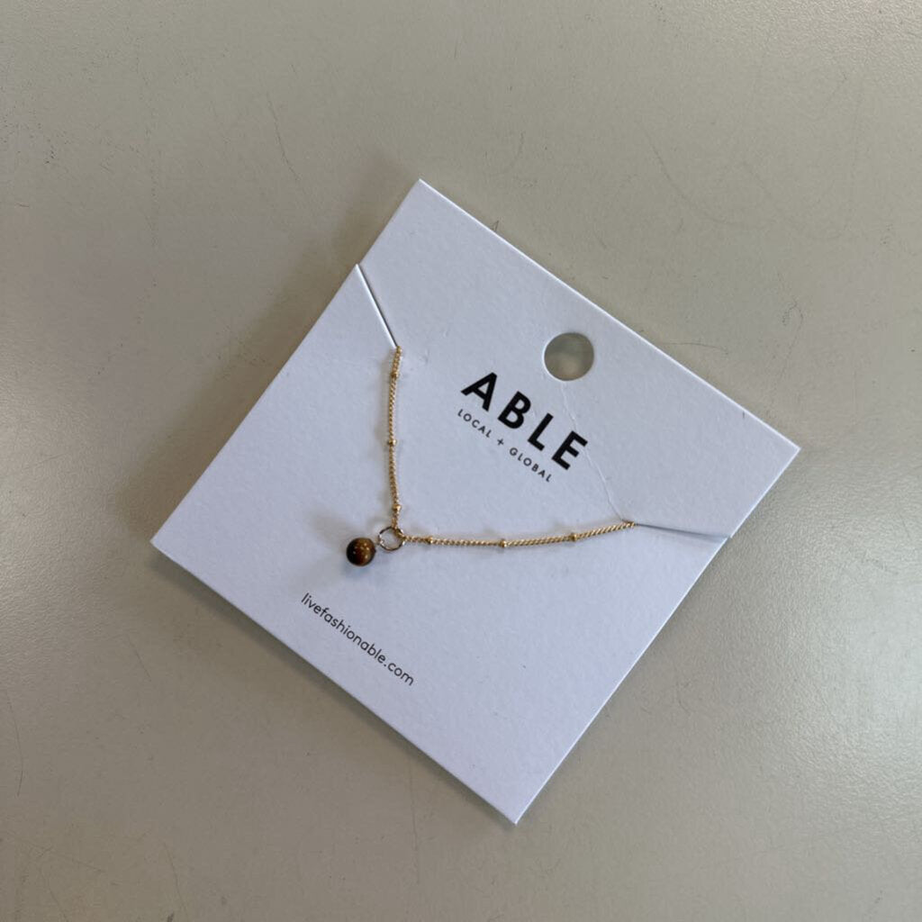 Able Gold Brown Tigereye Necklace