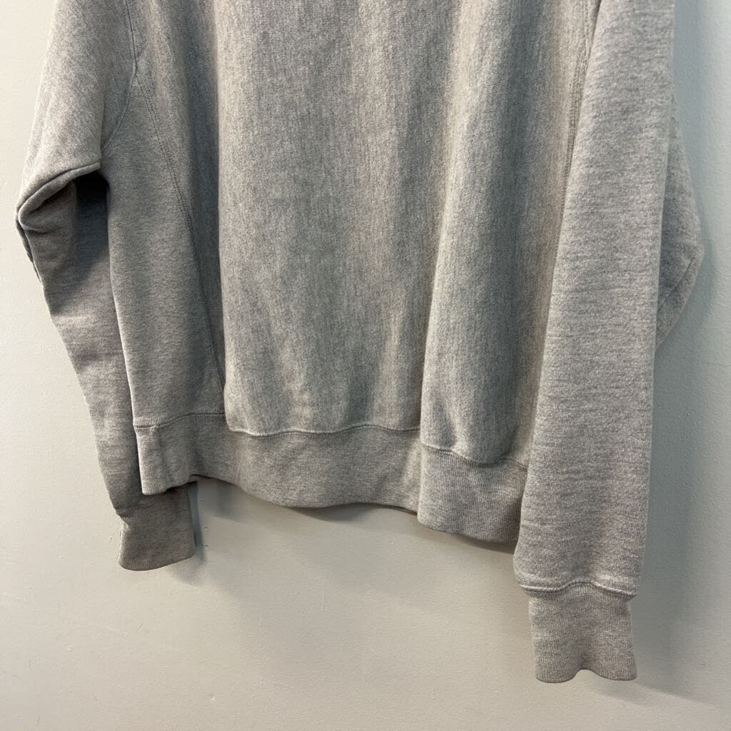 Champion Grey Logo Long Sleeve Crewneck Pullover Medium