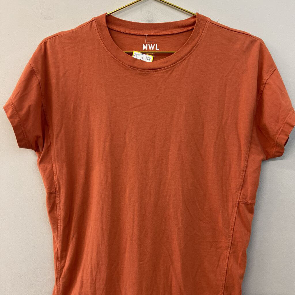 Madewell MWL Orange Short Sleeve Top Extra Small