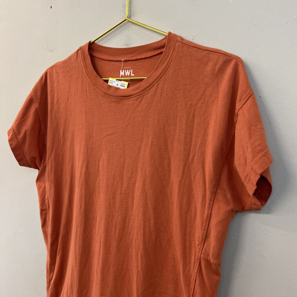 Madewell MWL Orange Short Sleeve Top Extra Small