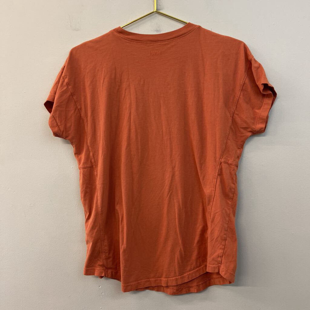 Madewell MWL Orange Short Sleeve Top Extra Small