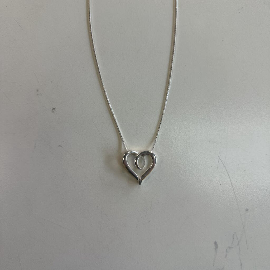 Sterling Silver Open Heart Necklace
