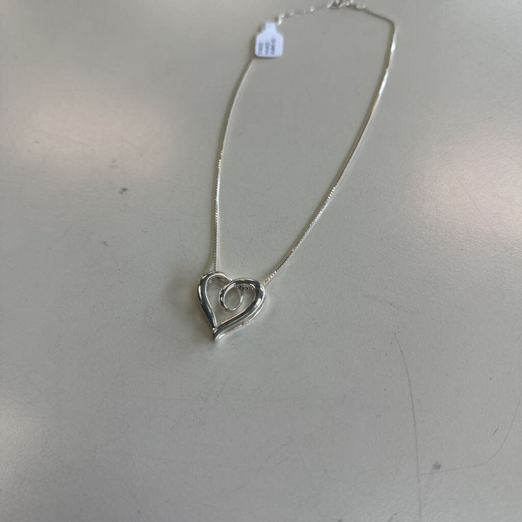 Sterling Silver Open Heart Necklace