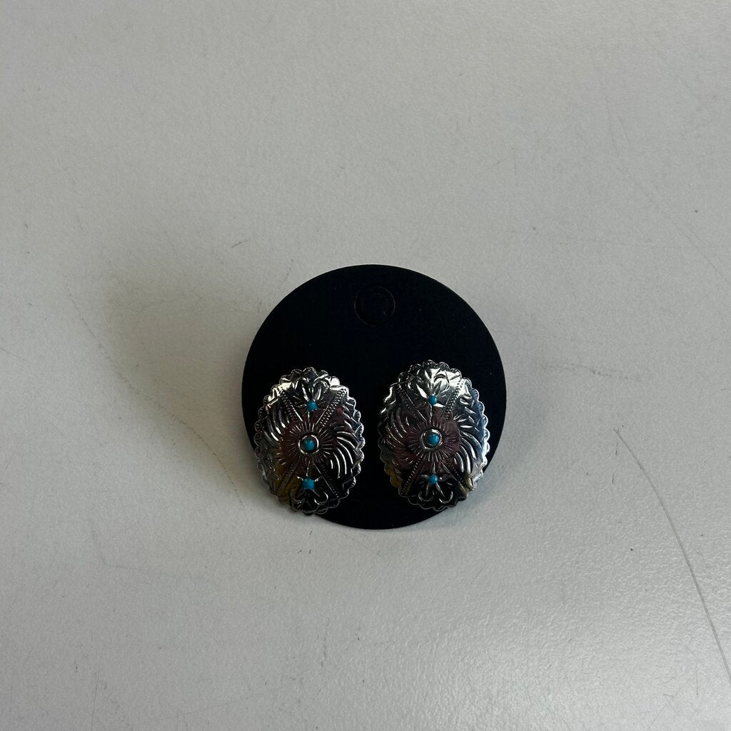 Silver Western Style Earrings