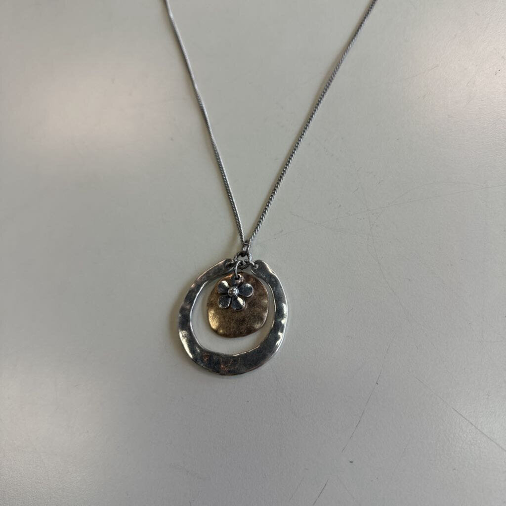 Silver Long Pendant Necklace