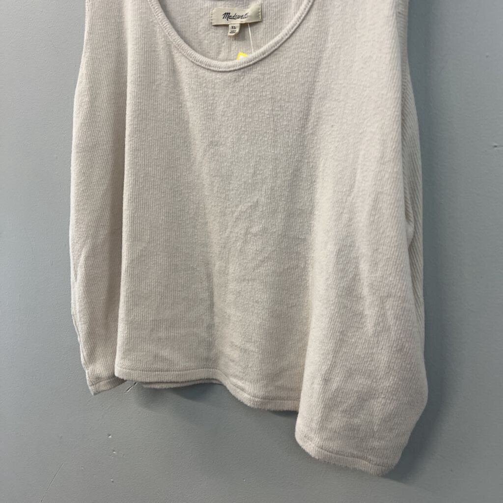 Madewell Cream Ribbed Cropped Tank Top Extra Large