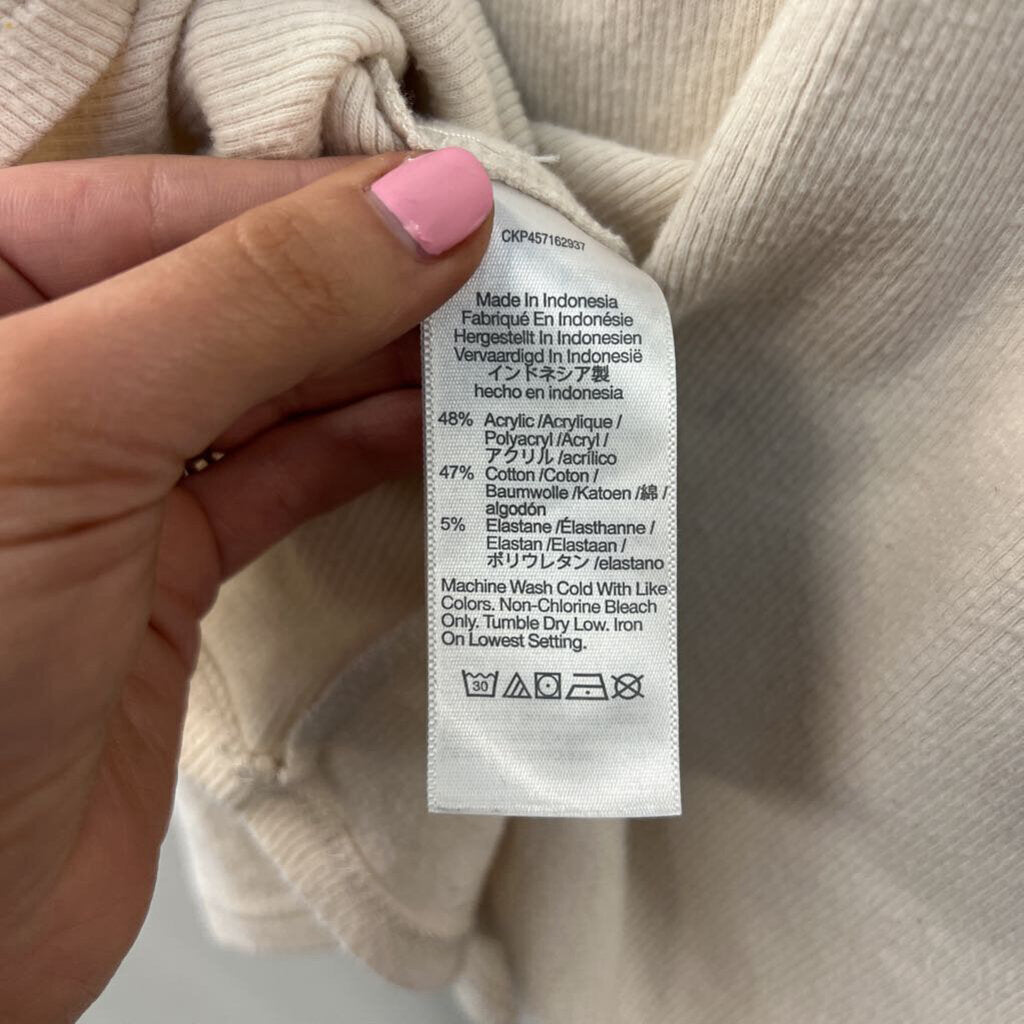 Madewell Cream Ribbed Cropped Tank Top Extra Large