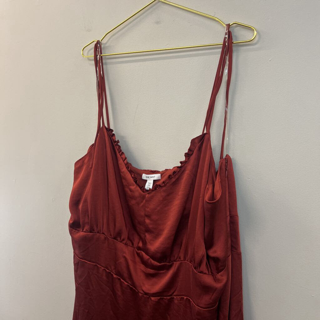 Nine West Burnt Orange Silky Dress 5X