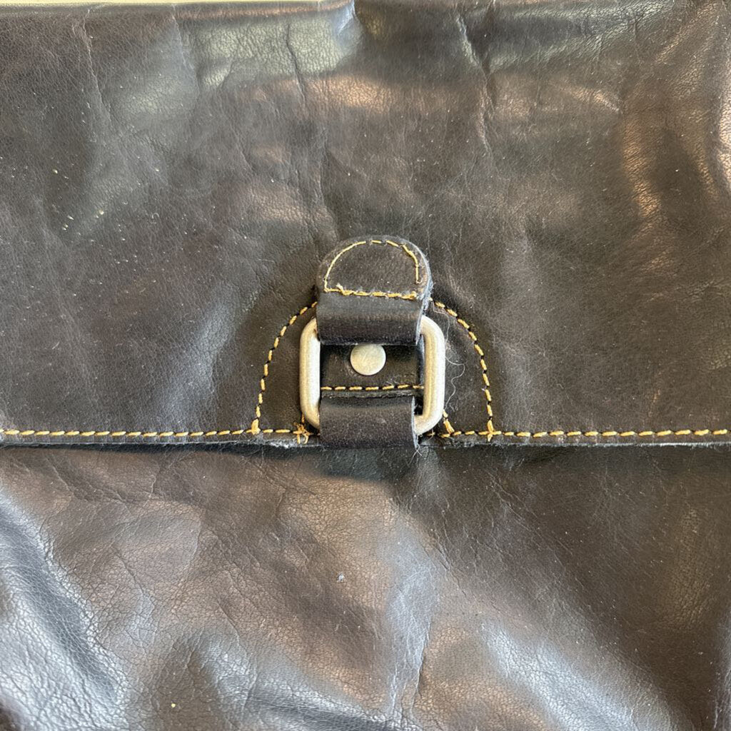 Jack Georges Black Leather Crossbody Purse