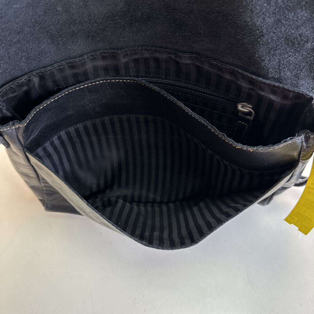 Jack Georges Black Leather Crossbody Purse