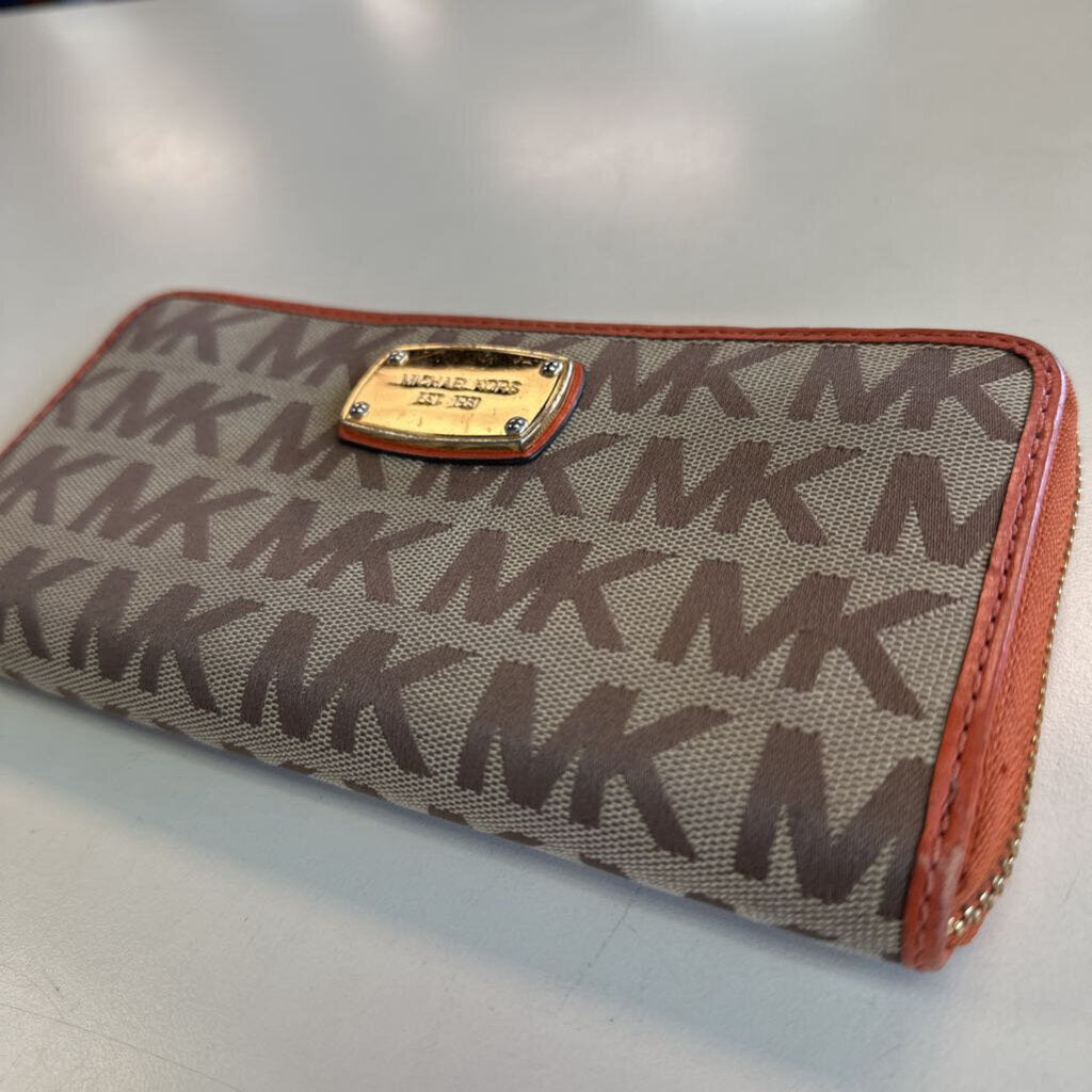 Michael Kors Brown/ Orange Logo Wallet