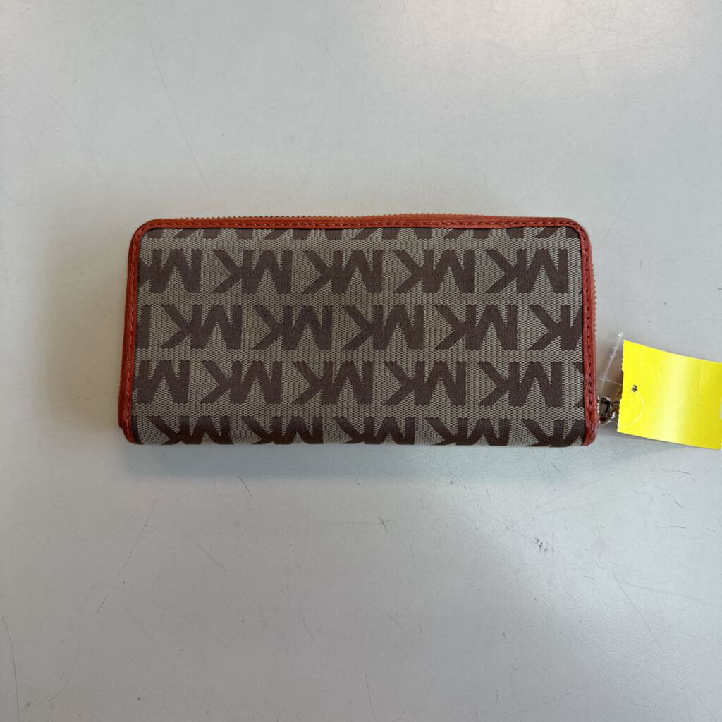 Michael Kors Brown/ Orange Logo Wallet