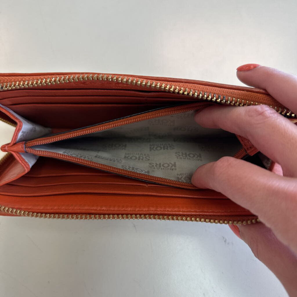 Michael Kors Brown/ Orange Logo Wallet