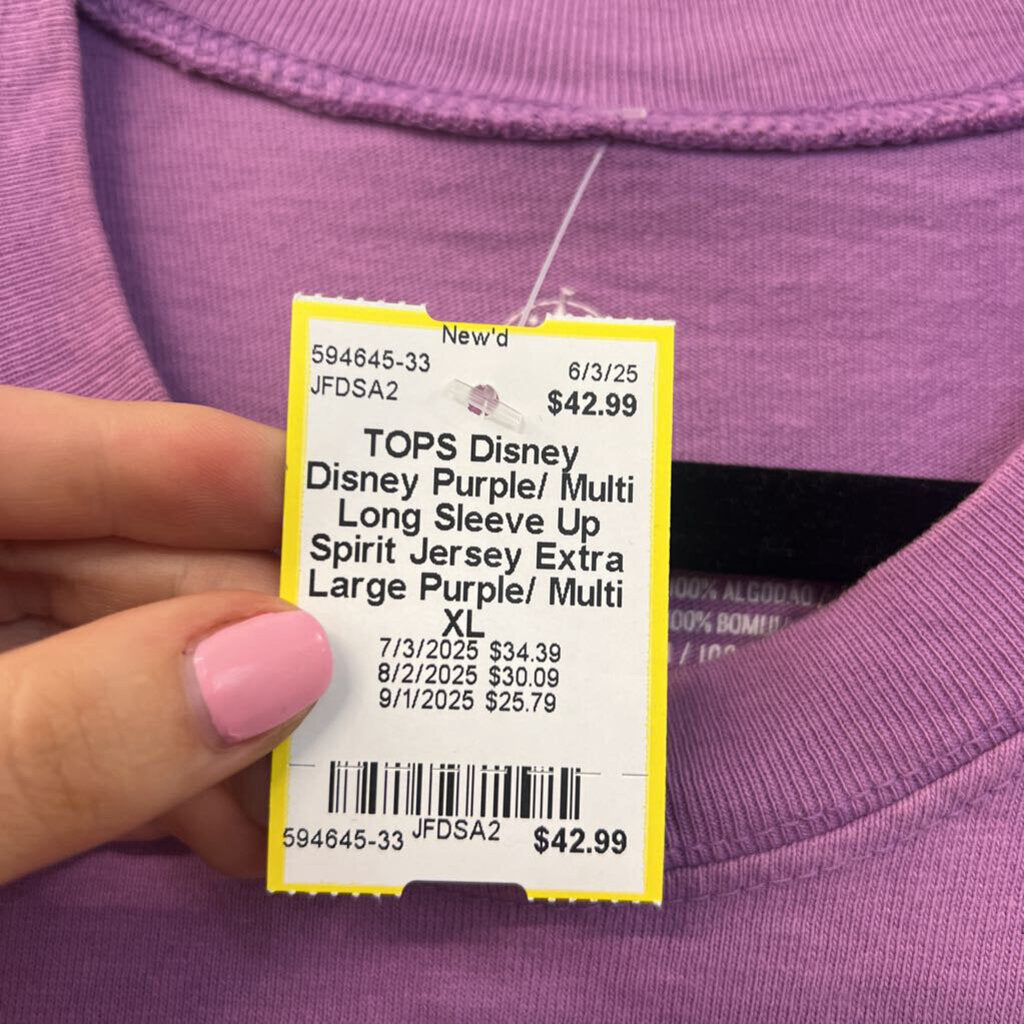 Disney Purple/ Multi Long Sleeve Up Spirit Jersey Extra Large