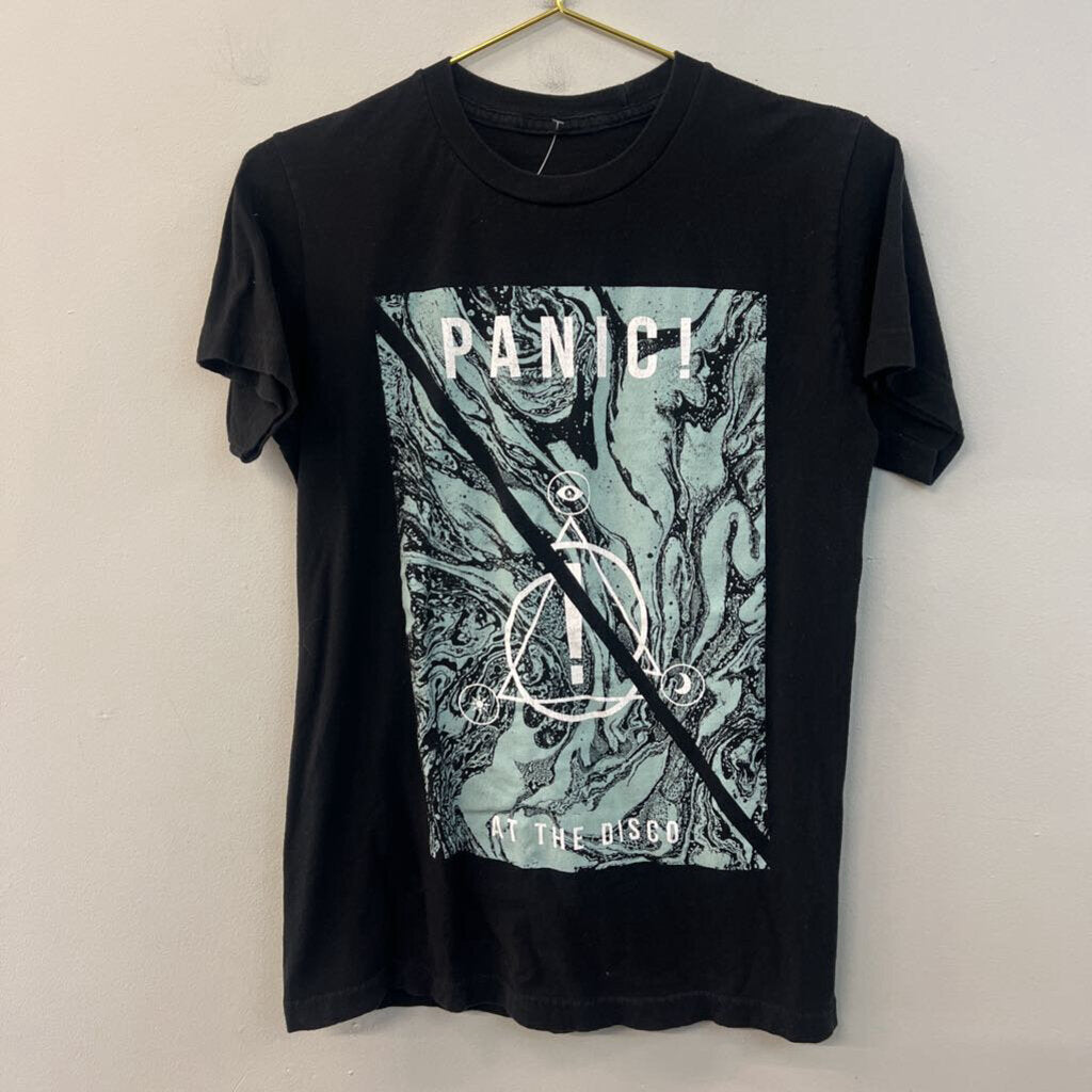 Black/ Blue Panic At The Disco Short Sleeve Graphic Tee Small