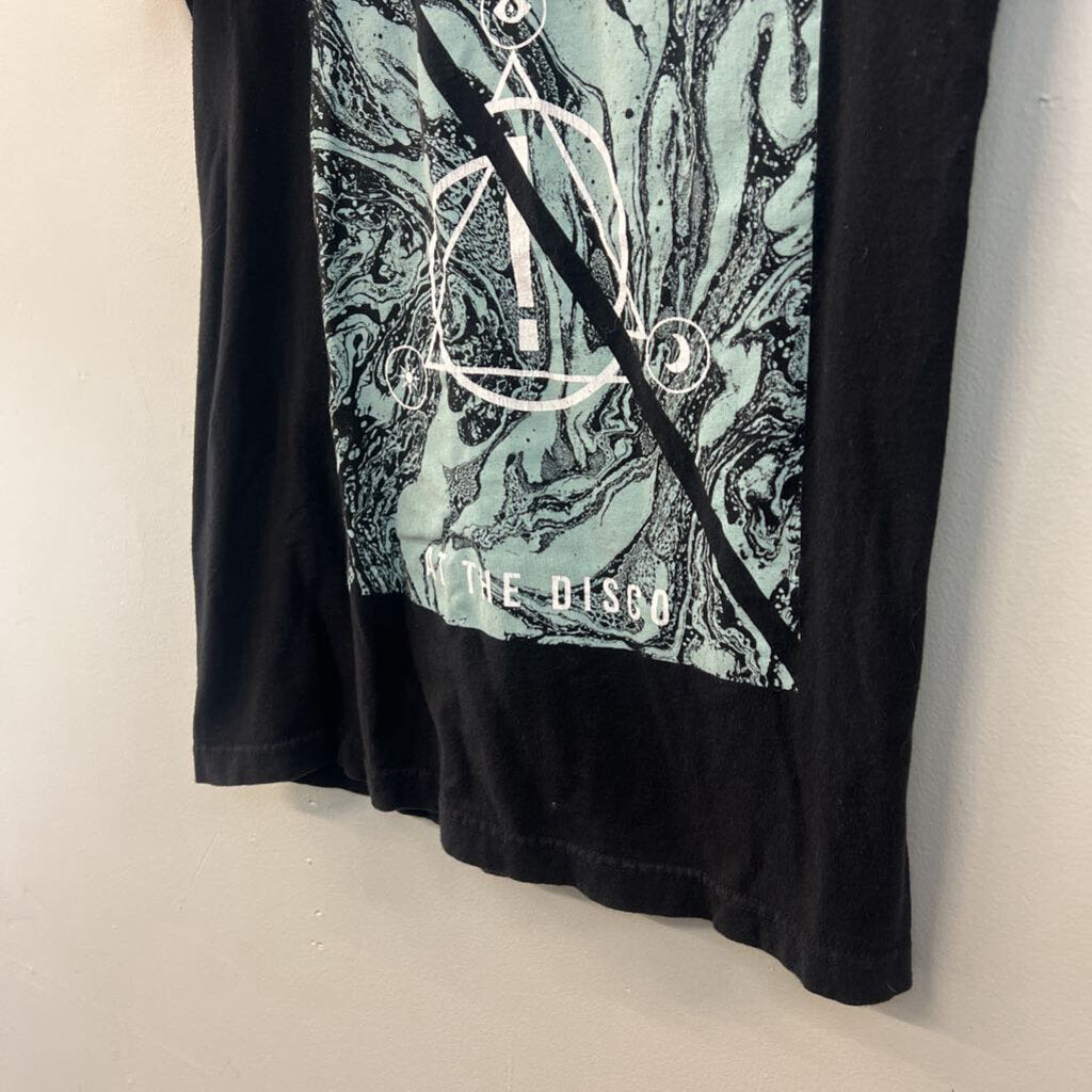 Black/ Blue Panic At The Disco Short Sleeve Graphic Tee Small