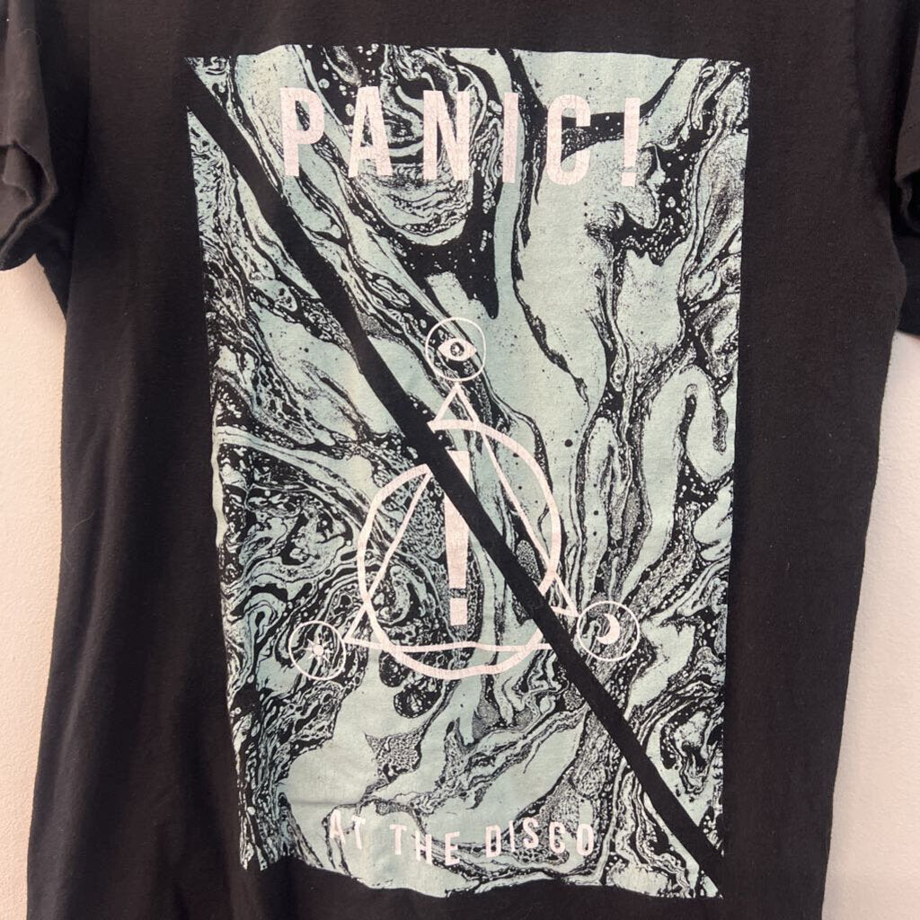 Black/ Blue Panic At The Disco Short Sleeve Graphic Tee Small