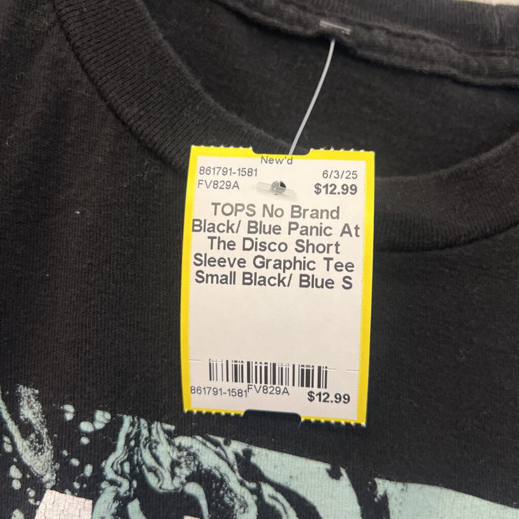 Black/ Blue Panic At The Disco Short Sleeve Graphic Tee Small