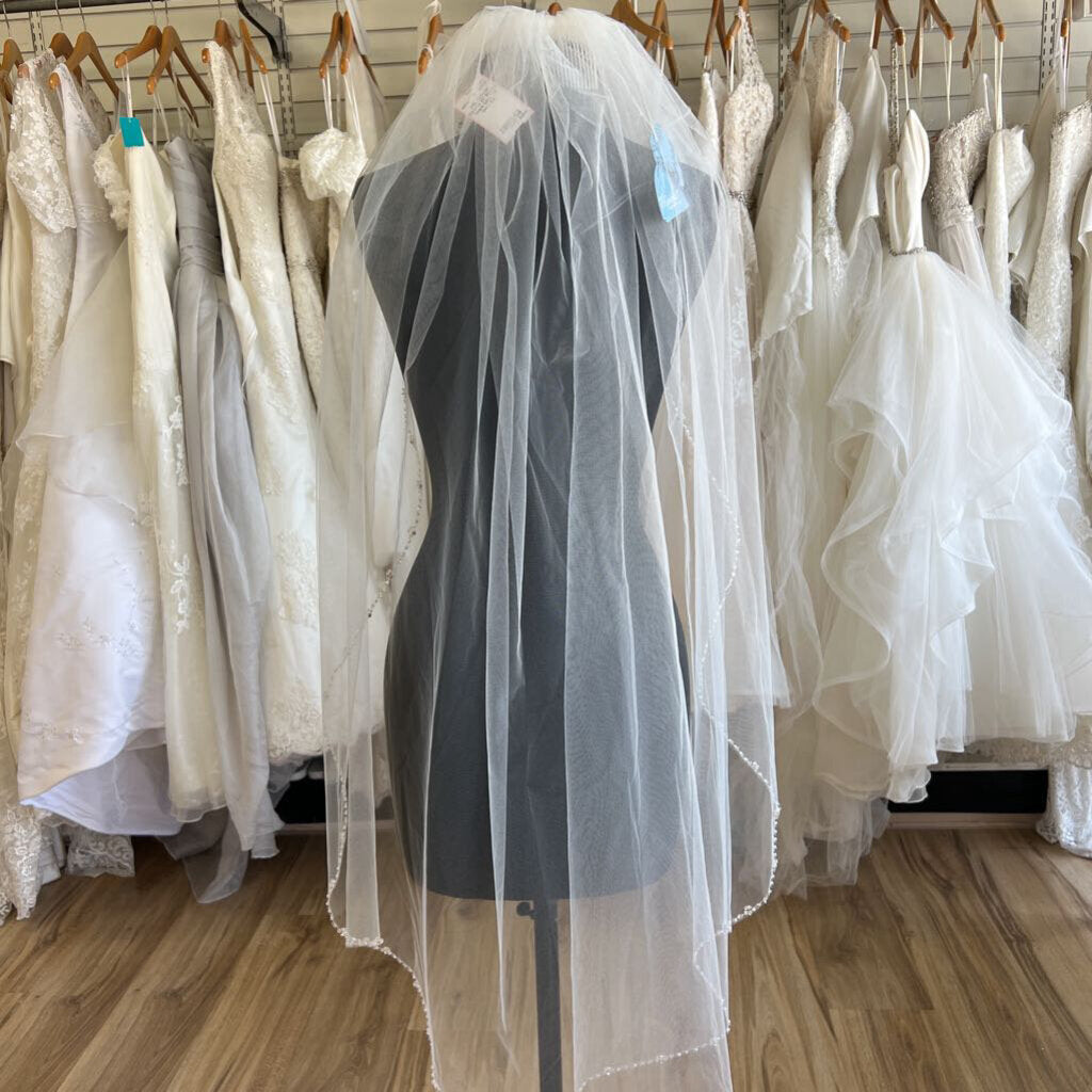 Marionat 42" Beaded Sequin Edge Veil