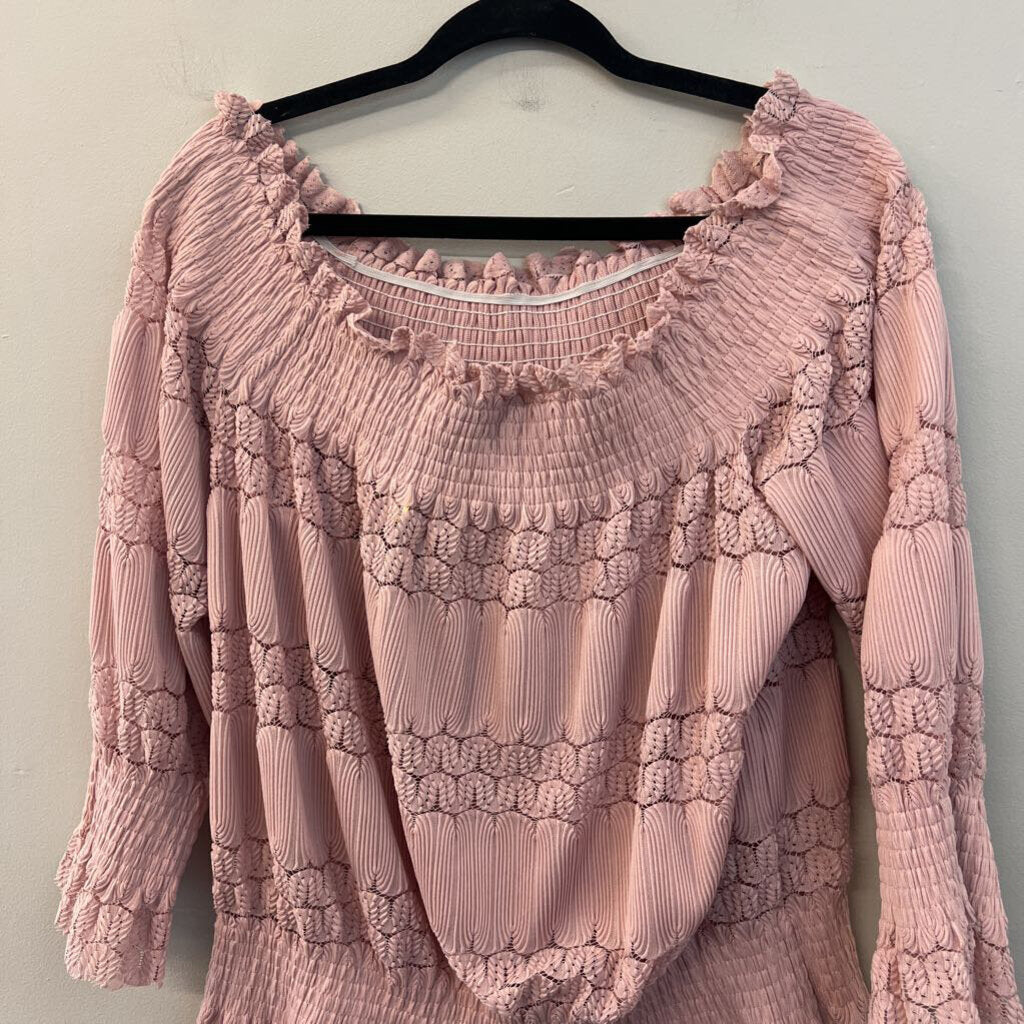 Coco Carmen Pink Lace Detail Off Shoulder Top XXL