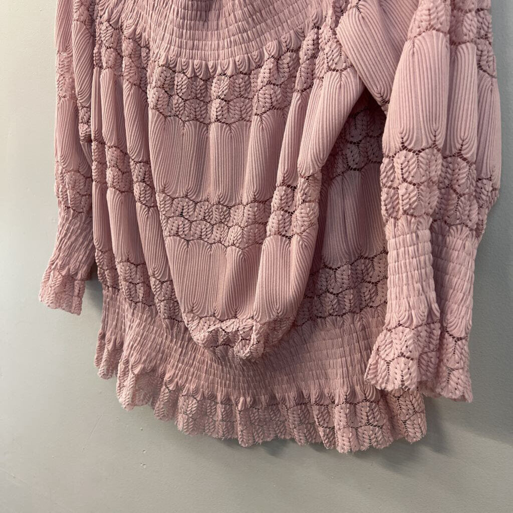 Coco Carmen Pink Lace Detail Off Shoulder Top XXL