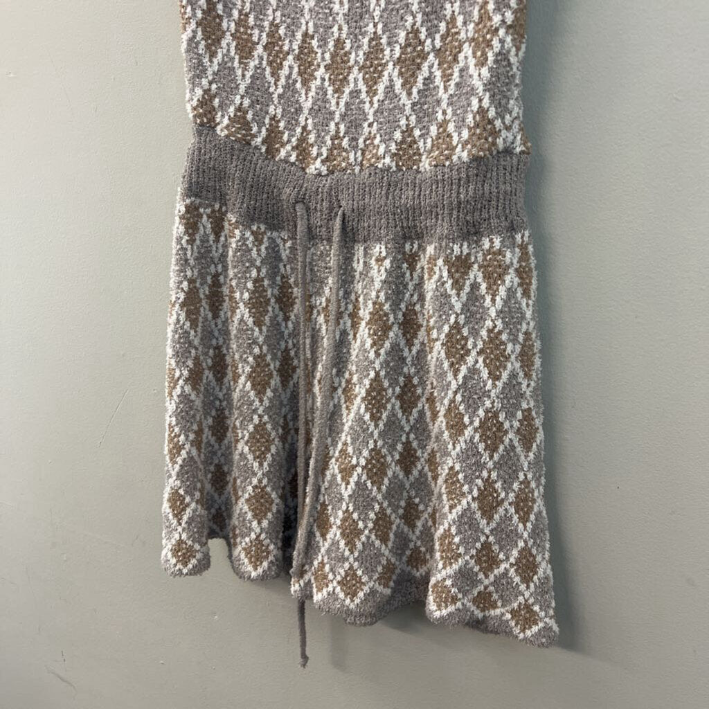 Intimately Free People Grey/ Brown Diamond Print Romper Extra Small