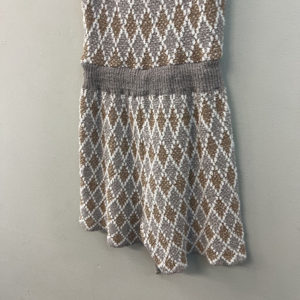 Intimately Free People Grey/ Brown Diamond Print Romper Extra Small