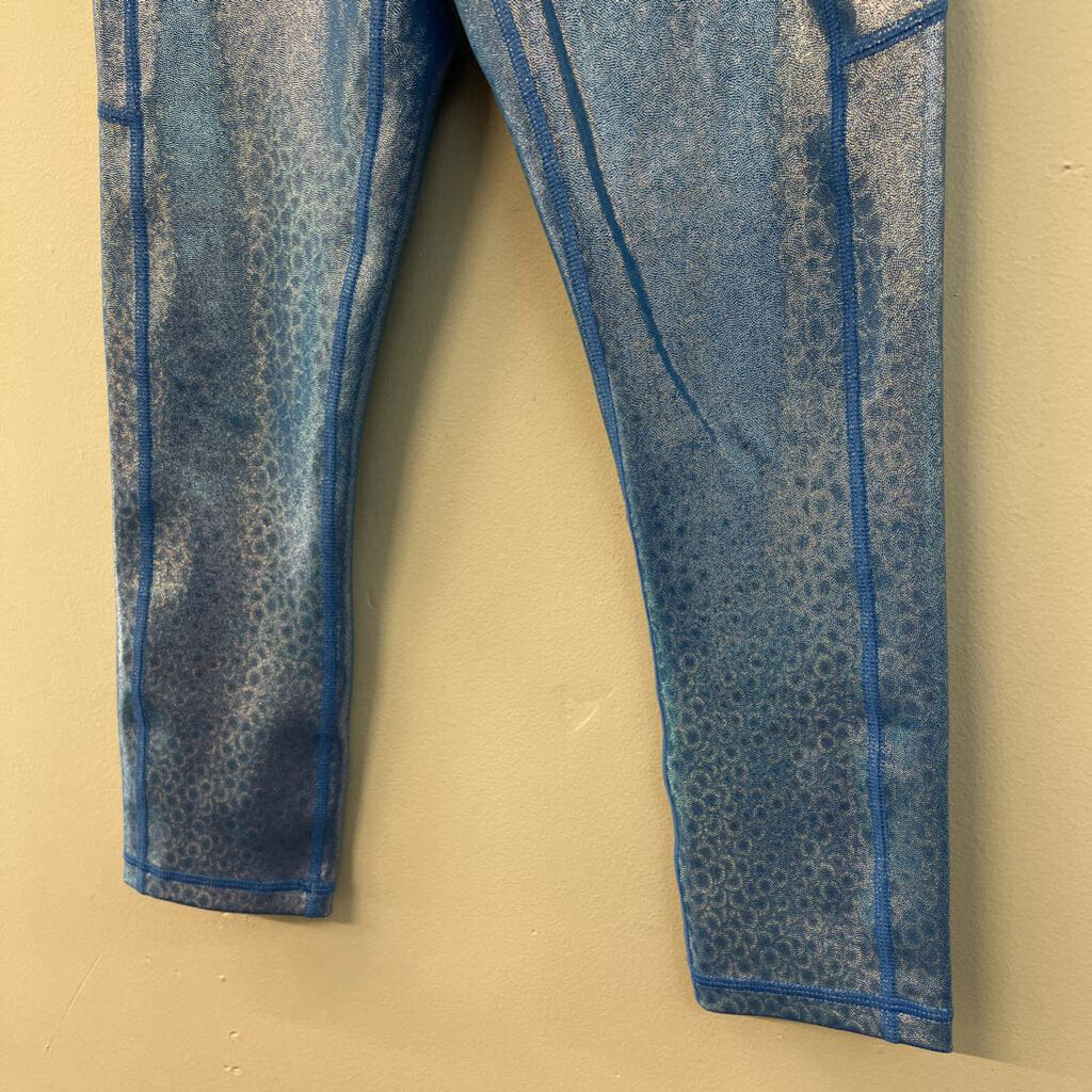 Zyia Blue Iridescent Print Cropped Athletic Leggings 2