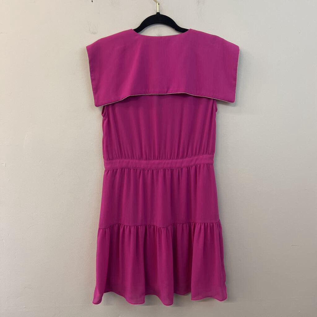 The Shirt Pink Button Front Statement Collar Dress Small