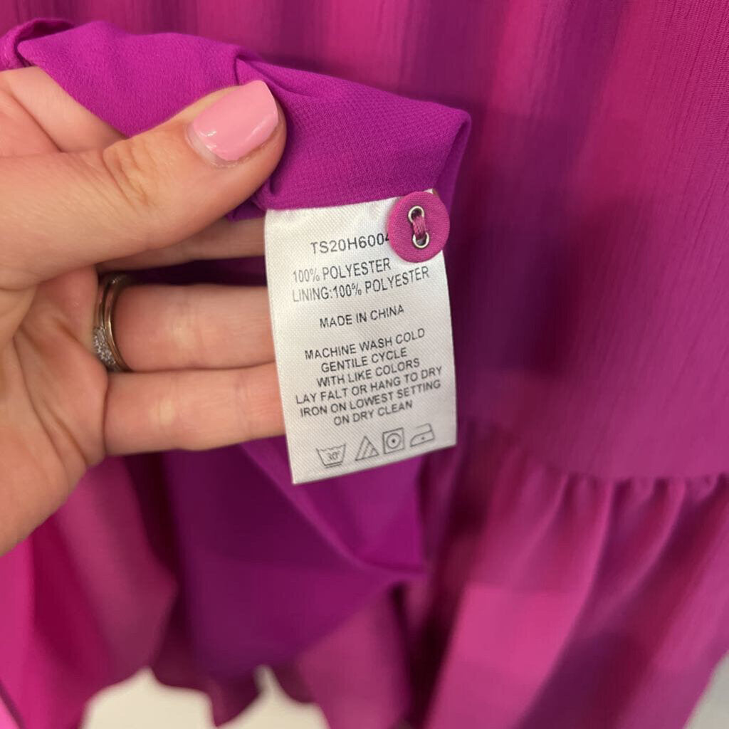 The Shirt Pink Button Front Statement Collar Dress Small