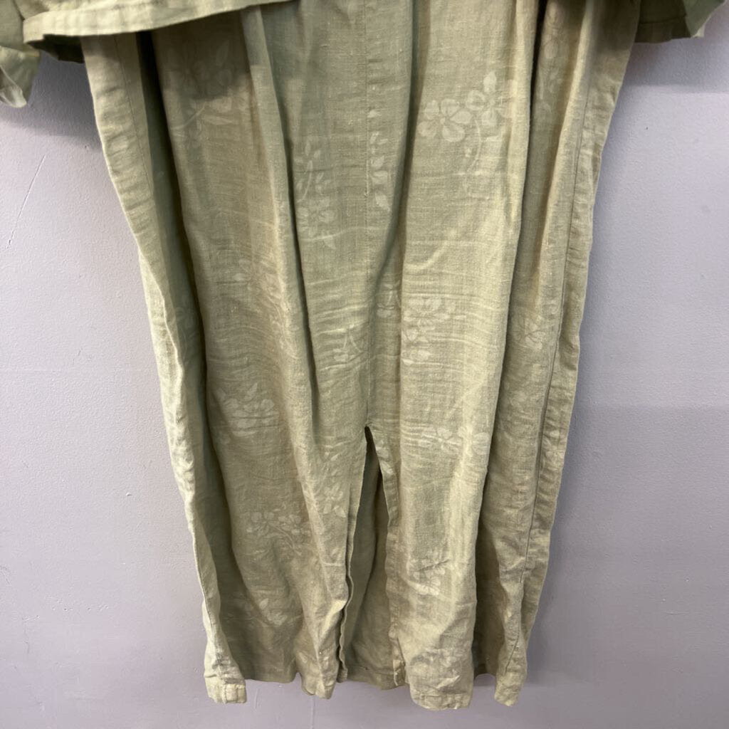 J Jill Green 100% Linen Maxi Dress and Jacket Set Large