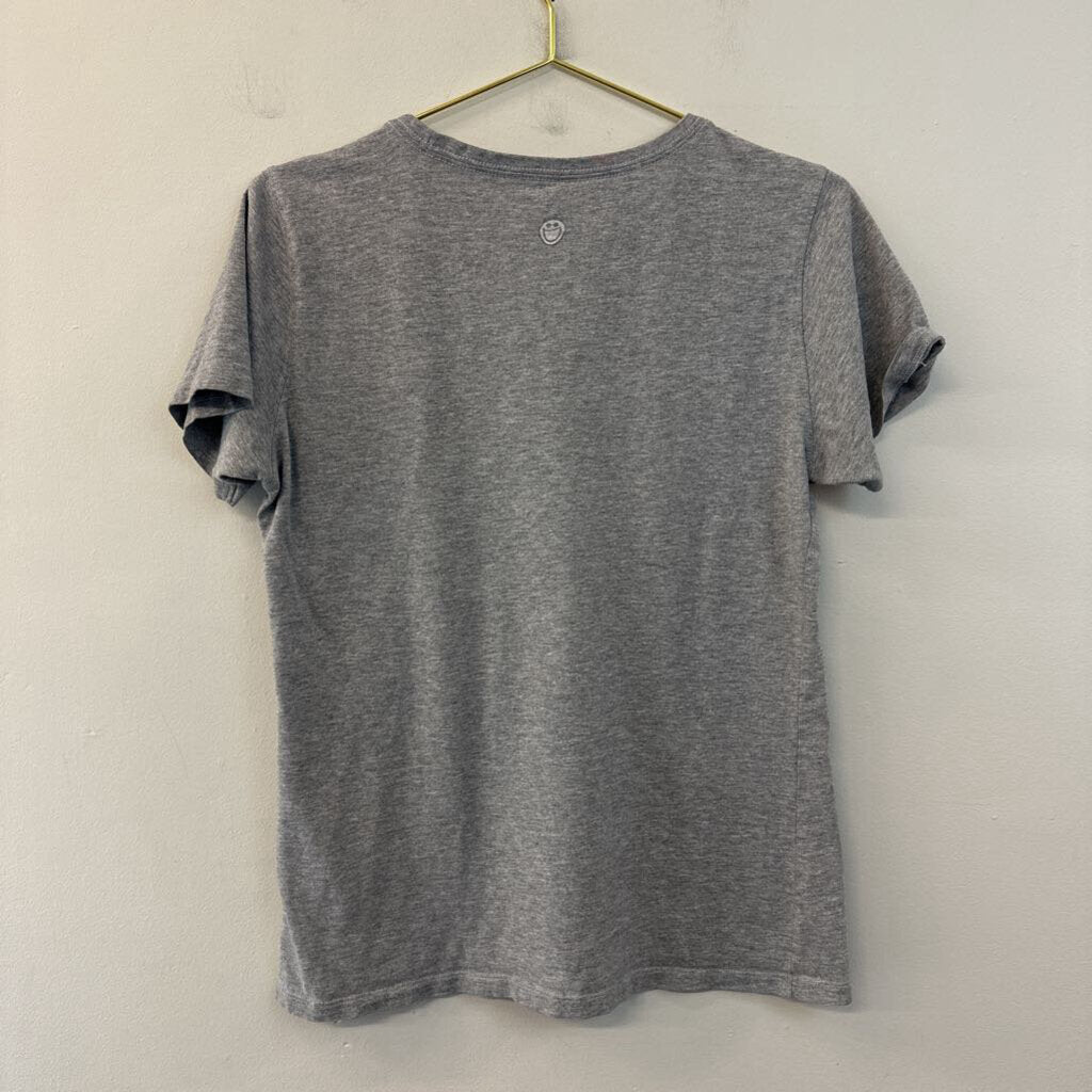 Life Is Good Grey Flower Short Sleeve Graphic Tee Medium