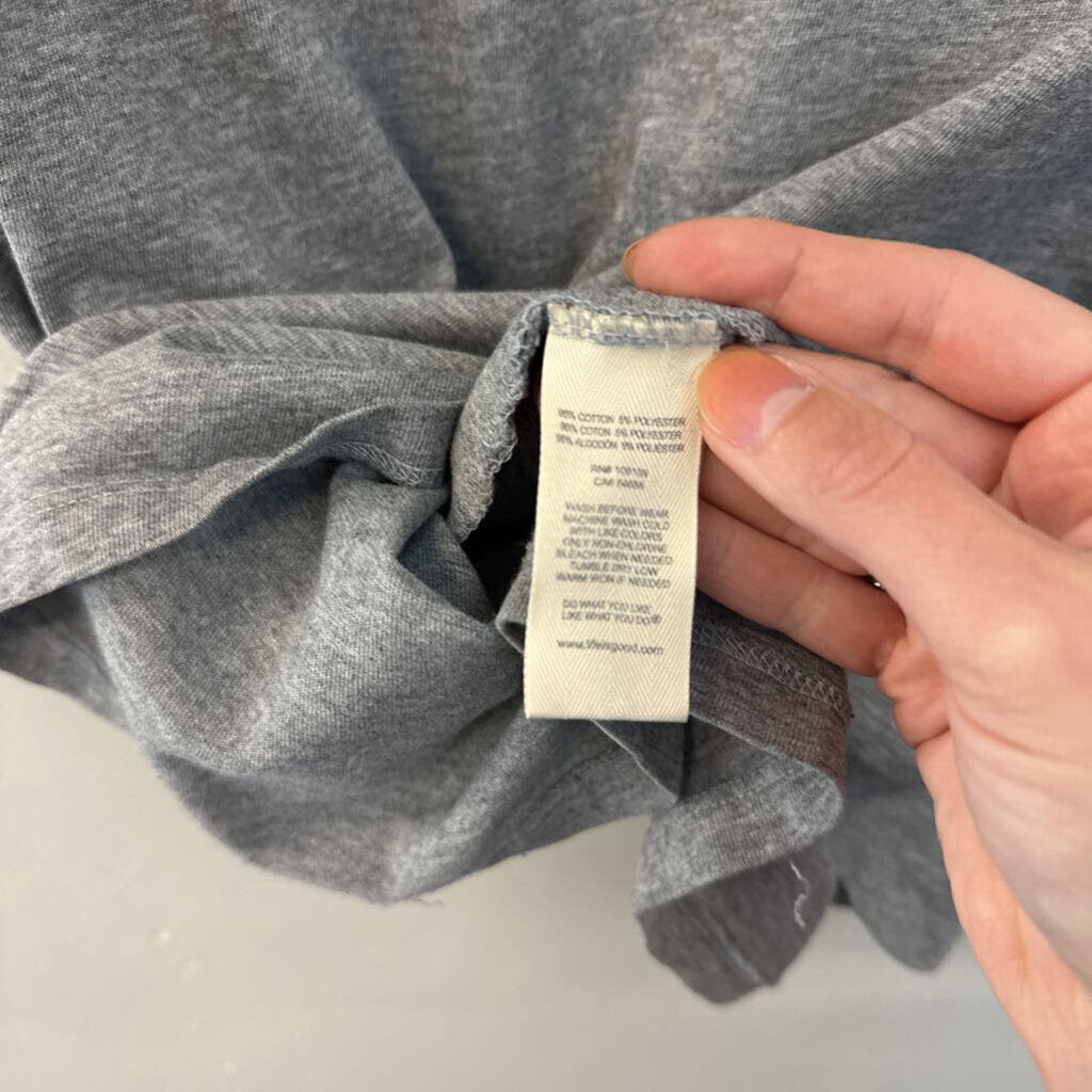 Life Is Good Grey Flower Short Sleeve Graphic Tee Medium