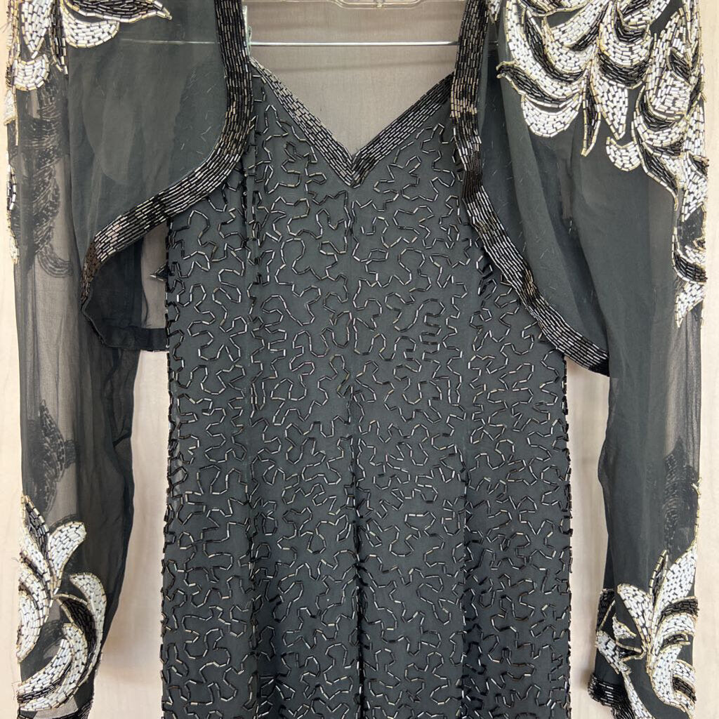 Vintage Beaded Two Piece Jumpsuit Small