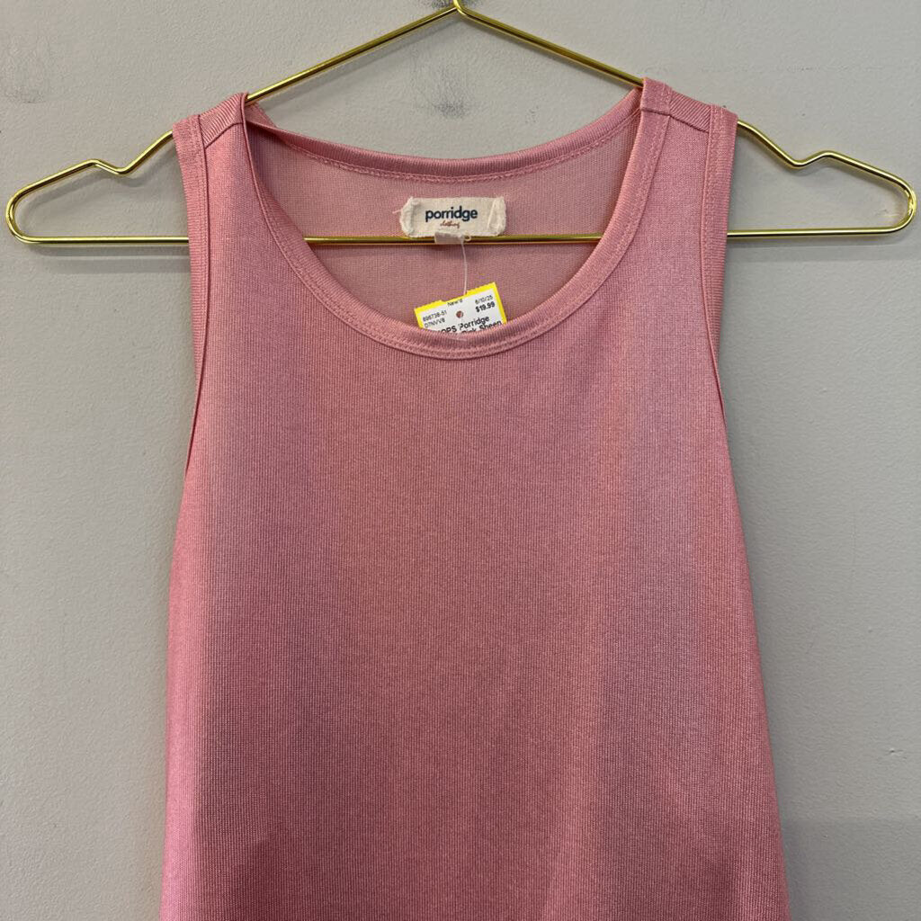Porridge Pink Sheen Tank Top Medium