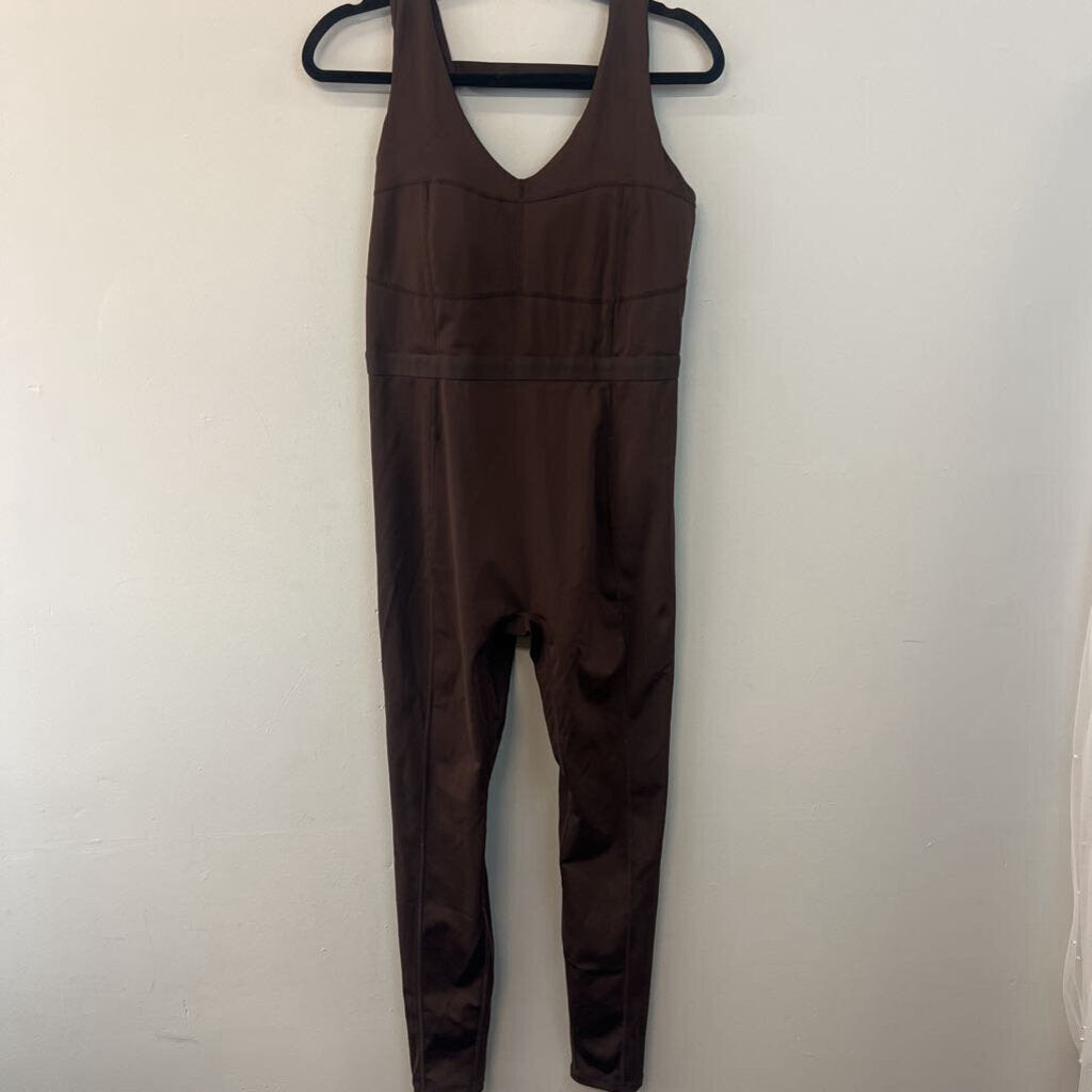 Fabletics Brown Low Back Athletic Jumpsuit Large