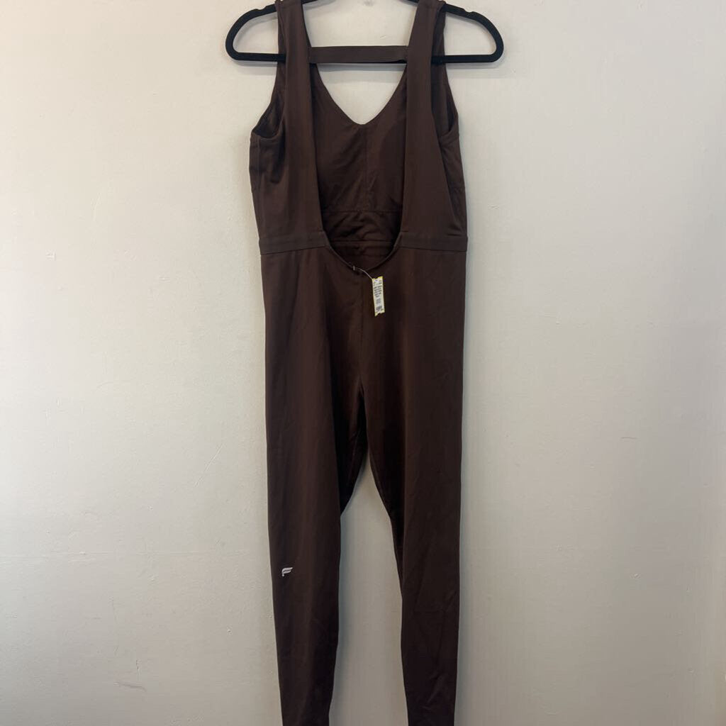 Fabletics Brown Low Back Athletic Jumpsuit Large