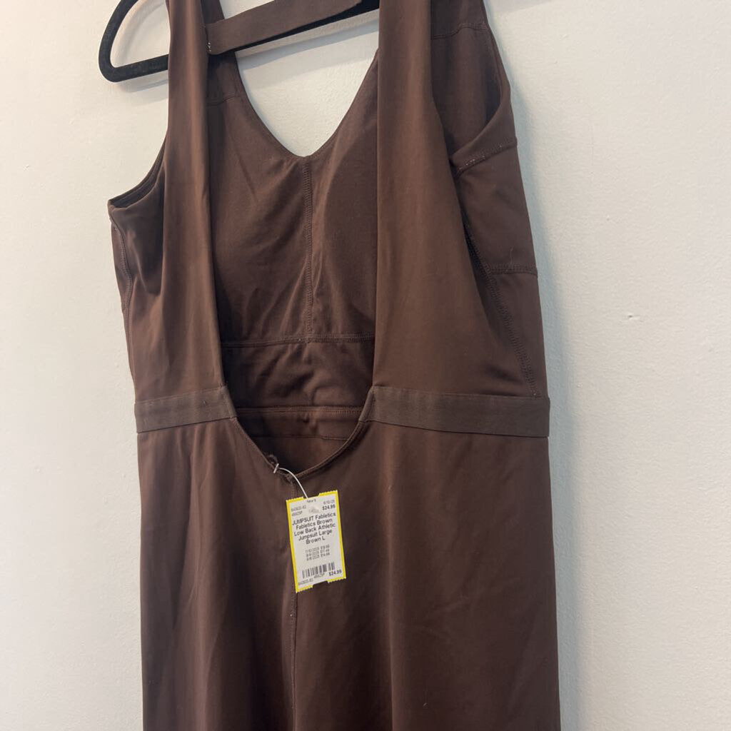 Fabletics Brown Low Back Athletic Jumpsuit Large