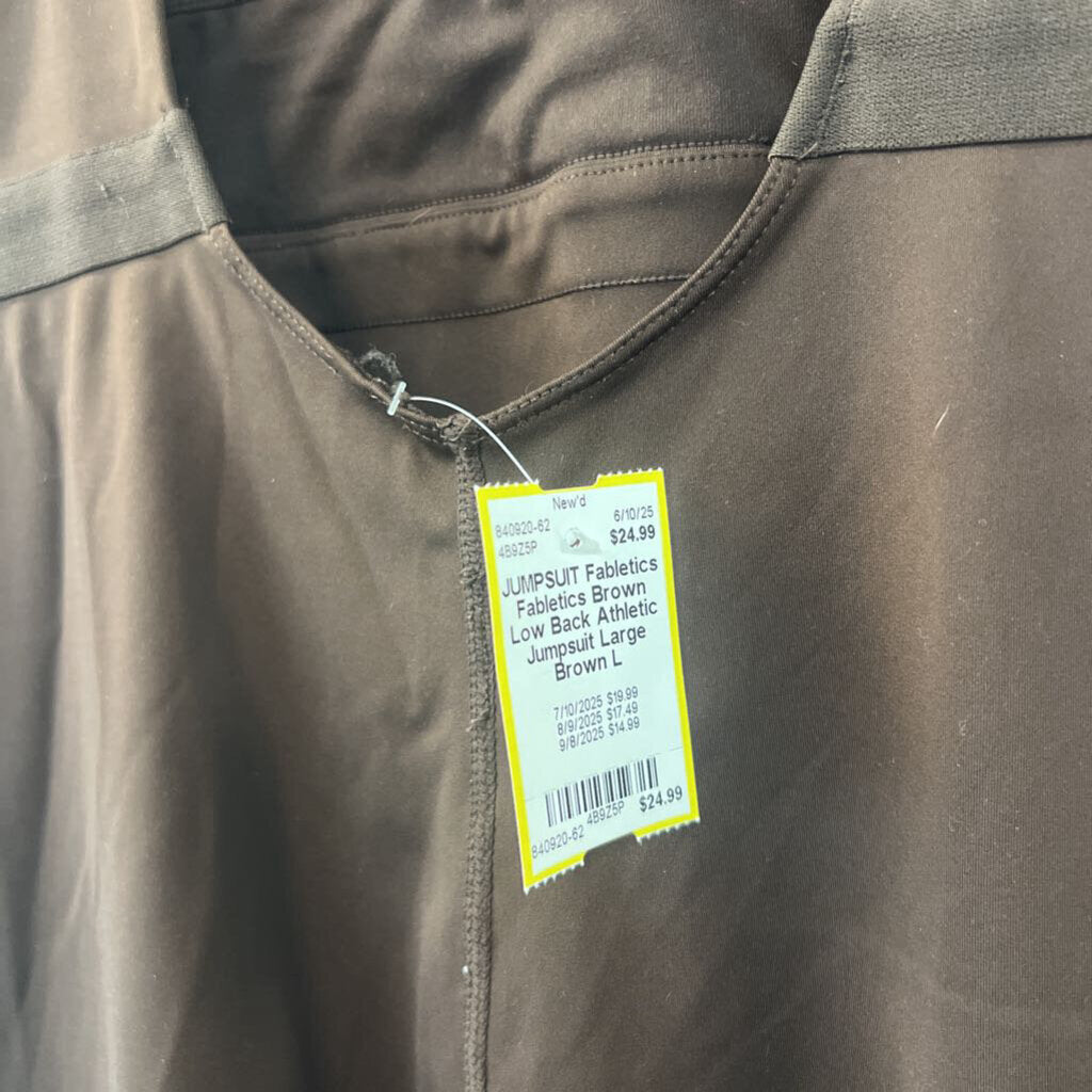 Fabletics Brown Low Back Athletic Jumpsuit Large