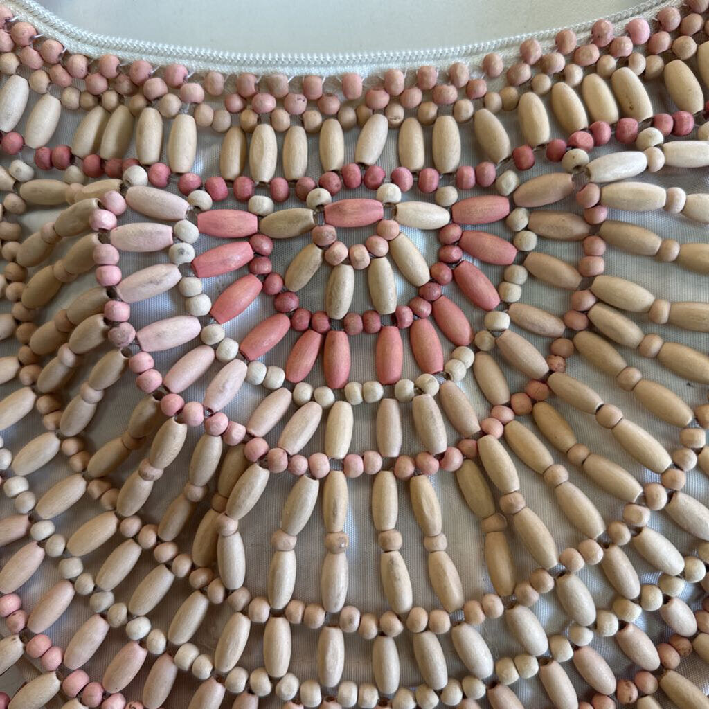 Brown/ Pink Wood Beaded Purse