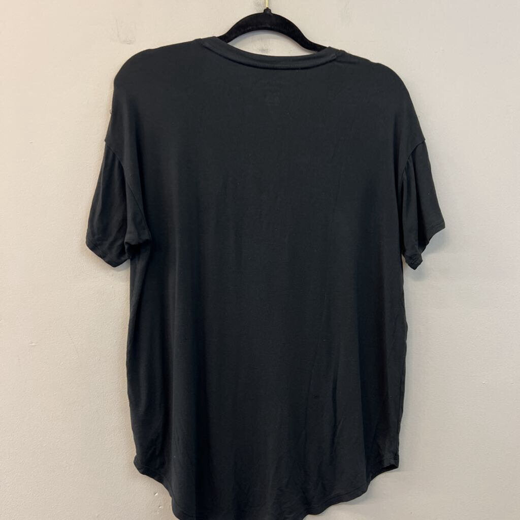 American Eagle Black V Neck Short Sleeve Top Extra Small